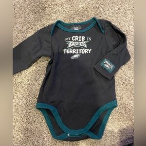 EUC NFL Eagles Football Long Sleeved Baby Onesie
